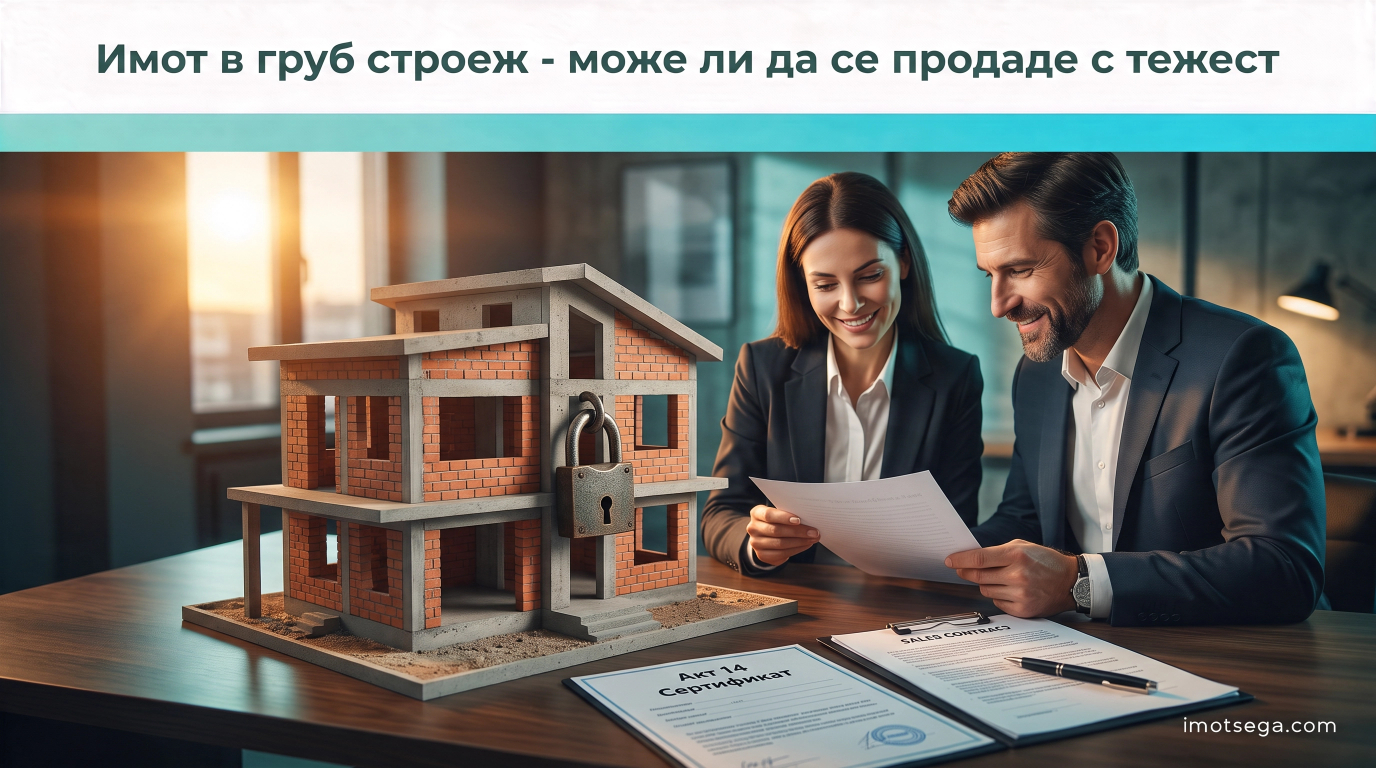 Имот в груб строеж - може ли да се продаде с тежест